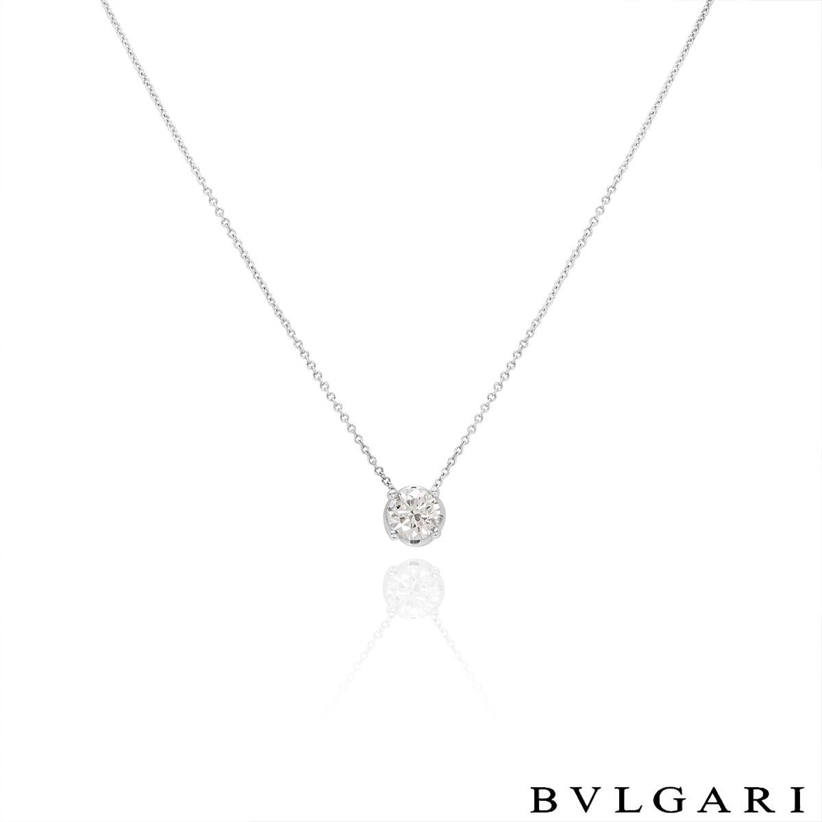 Floating Solitaire Pendant in 18K White Gold